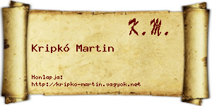 Kripkó Martin névjegykártya